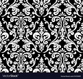 Seamless elegant damask pattern black and white Vector Image