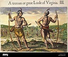 Los americanos nativos de Virginia, 1590. /NA weroan o gran Lorde de ...