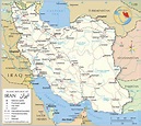 Labeled Map of Iran with States, Capital & Cities
