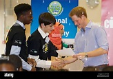 Prince Harry visits Bethnal Green Academy Stock Photo - Alamy