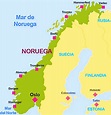 Mapa de Noruega - datos interesantes e información sobre el país