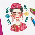 Frida Kahlo by Chomo | Frida kahlo art, Butterfly art, Frida kahlo drawing
