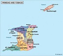 trinidad and tobago political map. Eps Illustrator Map | Vector maps