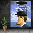 Classic Hat Painting in Rene Magritte Stile Printed on Canvas ...