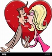 Cartoon couple kissing hi-res stock photography and images - Alamy
