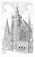 Prague cathedral of St. Vitus Drawing by Vlado Ondo - Fine Art America