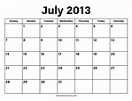 July 2013 Calendar – Printable Old Calendars