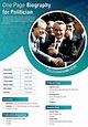 One Page Biography For Politician Presentation Report Infographic PPT ...