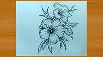 Beautiful Flower Drawing With Pencil Easy - YouTube