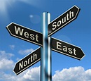 Free photo: North East South West Signpost Shows Travel Or Direction ...