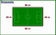 Calcula las dimensiones de un campo de fútbol, sabiendo que el largo es ...