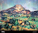 Paul Cézanne, la montagne Sainte-Victoire vue de Bellevue, peinture ...