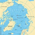 Obraz Geographic position of the North Pole of the Earth, political map ...