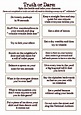 Printable Truth Or Dare Questions - Printable Word Searches