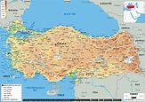 Large size Physical Map of Turkey - Worldometer