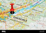 Grenoble (France) on map Stock Photo - Alamy