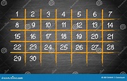 Monthly Calendar with 30 Days Stock Illustration - Illustration of ...