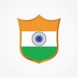 vector de bandera de india con marco de escudo 3444472 Vector en Vecteezy
