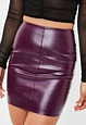 Missguided Petite Purple Faux Leather Skirt - Lyst