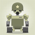 Robot Militar Ejemplo 3d Aislado En Fondo Gris Stock de ilustración ...