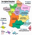 Les régions françaises - 2024 : liste, nombre, carte, départements et ...