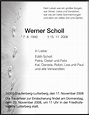 Traueranzeigen von Werner Scholl | Trauer.HNA.de