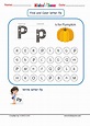 Kindergarten Letter P worksheets - Find and Color - KidzeZone