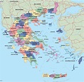Grecia mapa político - mapa Político de Grecia (Sur de Europa - Europa)