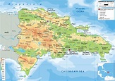Large size Physical Map of the Dominican Republic - Worldometer