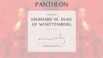Eberhard III, Duke of Württemberg Biography - Duke of Württemberg from ...