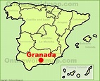 Granada location on the Spain map - Ontheworldmap.com
