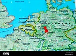 Frankfurt am Main merken auf einer Karte von Europa Stockfotografie - Alamy