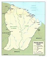 Grande mapa político de Guayana Francesa con carreteras y ciudades ...