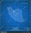 Plantilla de mapa plano de Irán con capital Teherán marcado en el plano ...