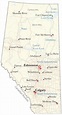 Map of Alberta - Cities and Roads - GIS Geography