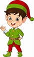 niño pequeño de dibujos animados con traje de elfo navideño 5113034 ...