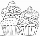 Dibujos de Cupcake para colorear - Páginas para imprimir gratis