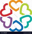 Circle of love hearts logo Royalty Free Vector Image