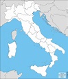 Blank map of Italy - Blank map of Italy with regions (Southern Europe ...