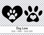 Hund Liebe Herz Pfote SVG Vektor Cut Datei und PNG Transparent | Etsy