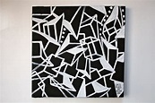 Blanco y negro ORIGINAL Minimalismo contemporáneo arte cubismo | Etsy