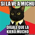 Meme Business Cat - Si la ve a Michu Digale que la kiero mucho - 20073534