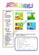 GREETINGS AND FAREWELLS worksheet | Esl worksheets, Greetings, Teaching