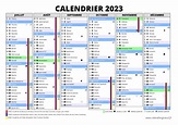 Calendrier 2023 à imprimer avec les vacances scolaires - Calendriers A4