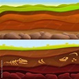 Soil ground banner set. Cartoon illustration of soil ground vector ...