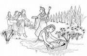 The Best Collection of Baby Moses Colouring Pages - Coloring Pages