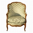 Antique Carved French Louis XV Style Barrel Back Bergere Chair | Chairish
