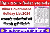 Bihar Sarkar Calendar Download PDF 2024 | View List Of Govt Holidays