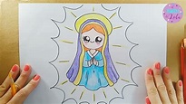 🕍 CÓMO DIBUJAR A LA VIRGEN MARÍA KAWAII 🕍 / How to draw the virgin Mary ...
