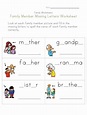 my family worksheets for children - my family english comprehension ...
